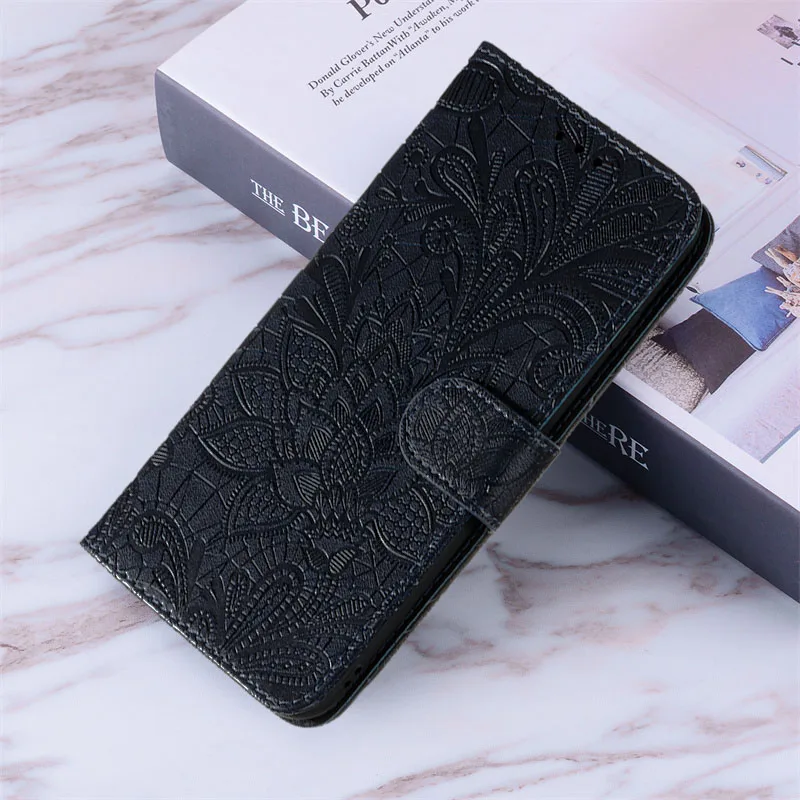 Floral Leather Flip Wallet Case – Elegant Flower Design with Card Slots and Stand Feature