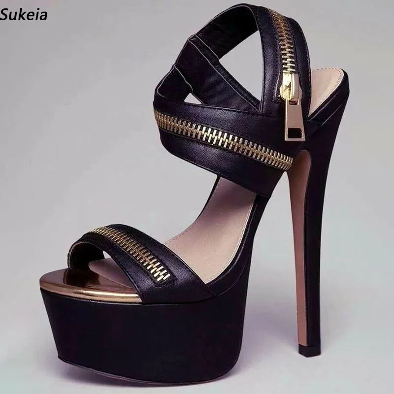 

Женские летние босоножки на молнии с круглым носком, размеры 5-20