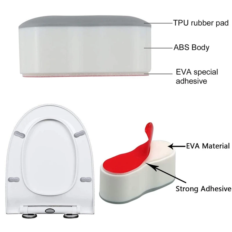 4PCS Antislip Toilet Cover Gasket Bumper Self-adhesive Seat Cushioning Pads Provides A Great ering Protective Pad Universal toilet seat accessories