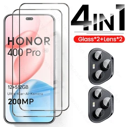 8 - in - 1 Tempered Glass Case with Curved Screen and Camera Protector - Honor 400 5G (4In1 2Front 2Lens)
