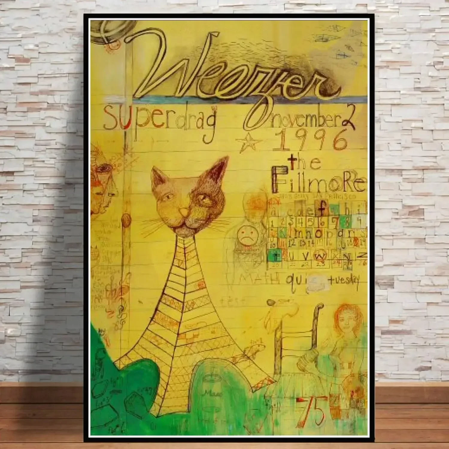 thumbnail image 1 of Póster del cantante Weezer, lienzo, arte de pared, impresiones, póster, foto, cuadro, póster, decoración de habitación, decoración del hogar, 1 of 5