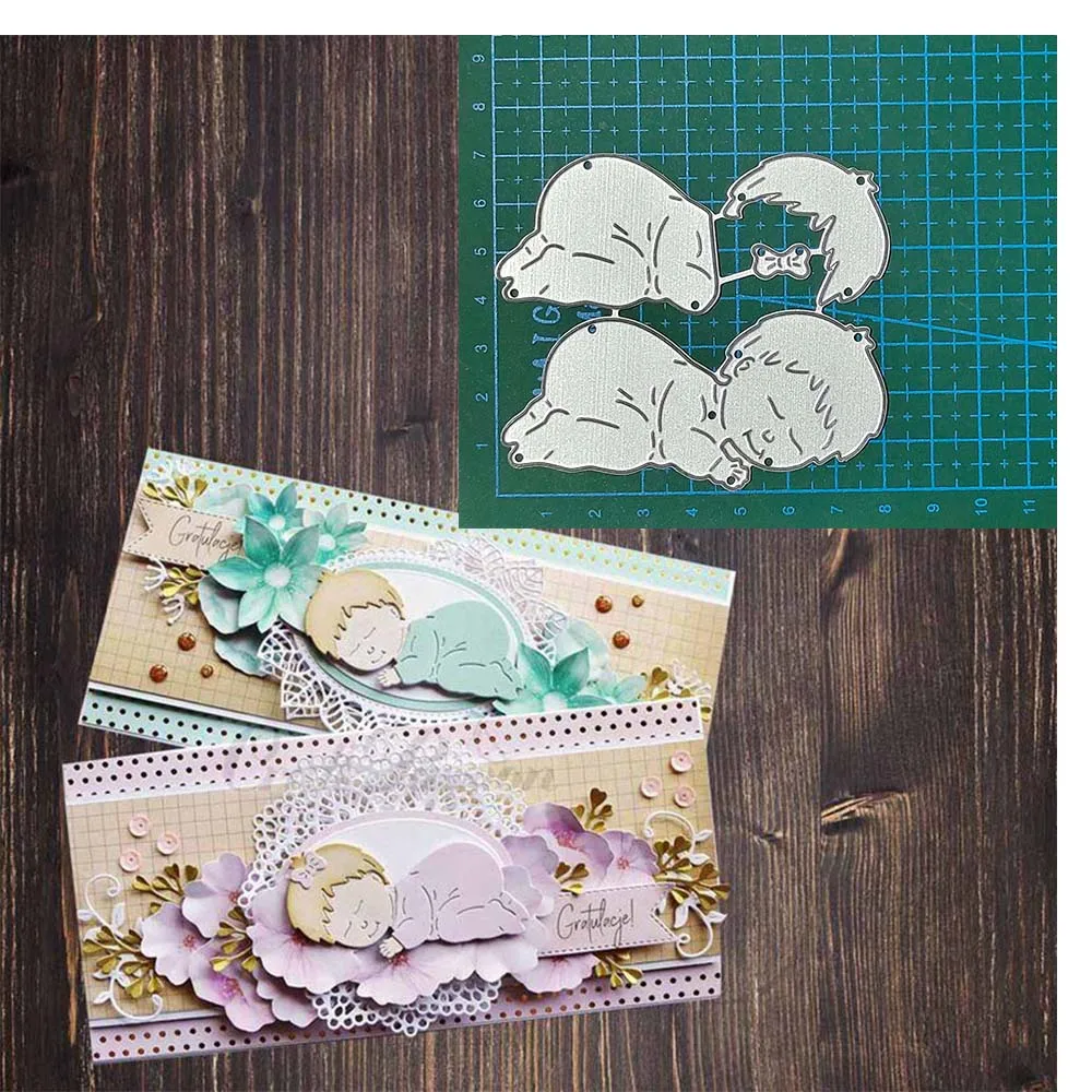 

Sleeping Baby Metal Cutting Dies For Scrapbooking Stencil Craft Paper Knife Mould Blade Punch Card Making Die Cut