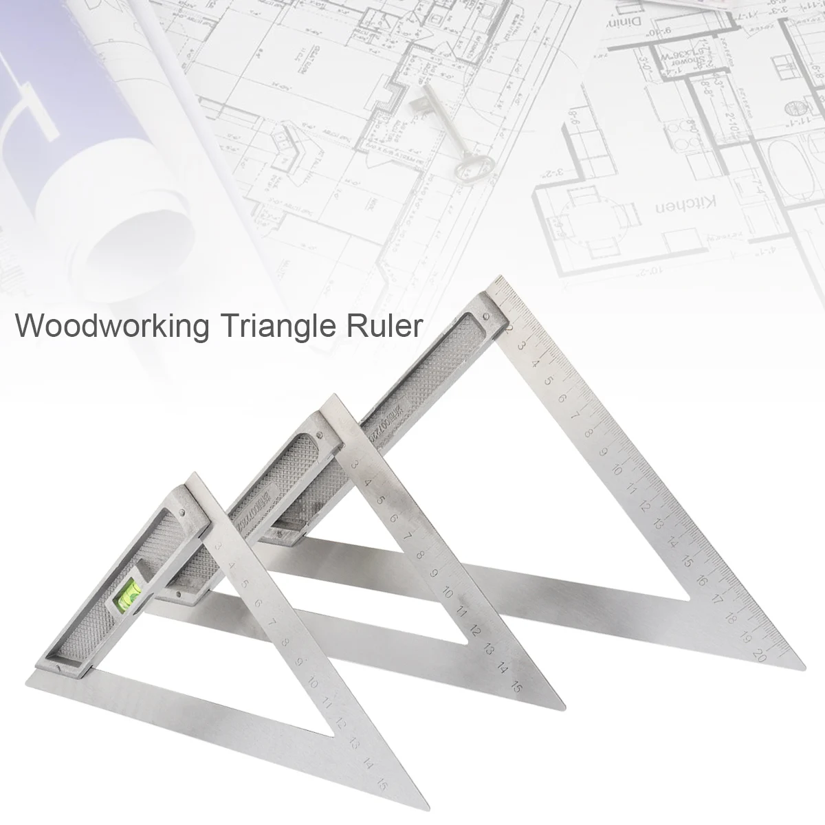 Triangle Ruler Angle Square Ruler 90 Degrees Aluminium Alloy Level Ruler Woodworking Triangle Angle Measuring Tool