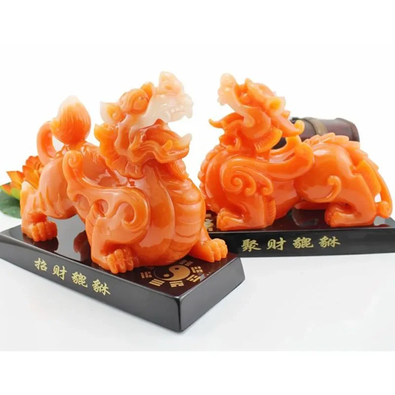 풍수 모조 옥 장식 픽시우 장식 조각상 송진 현대 미술 조각, 집 거실 사무실 미니어처