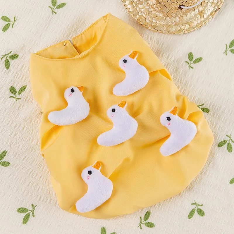 Dog Clothes Summer New Stereoscopic Duck Puppy Dress Teddy Cartoon Short Dog Bichon Frise Pretty Pullover Clothes