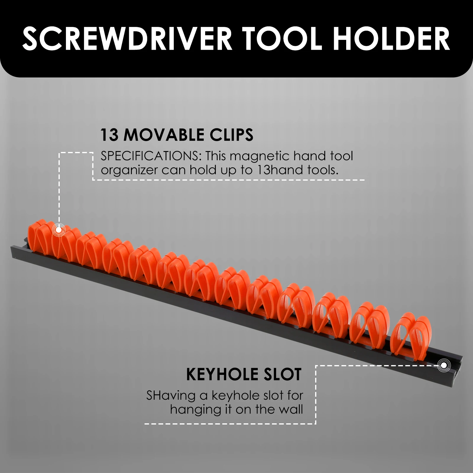 5/2PCS Screwdriver Organizer Holder Wall Mounted Screwdriver Wrench Pliers Rack Organizer Tool Hardware Tool Display Hanger 4