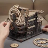 Robotime Rokr Marble Run Set 5 Kinds 3D Wooden Puzzle DIY Model Building Block Kits Assembly Toy Gift for Teens Adult Night City 4