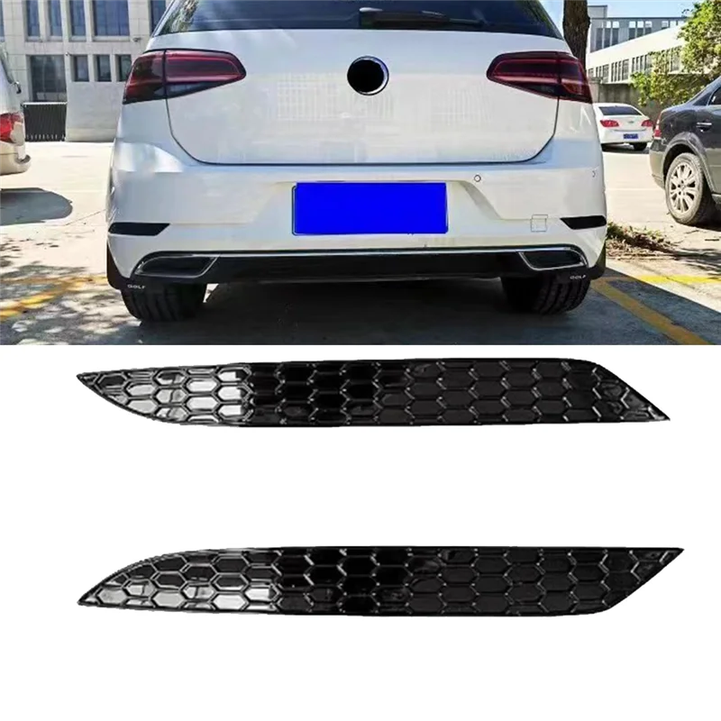 신뢰할 수있는 2Pcs 자동차 스타일링 벌집 테일 후면 안개 램프 커버 트림 스티커 골프 7.5 MK7.5 후면 바 범퍼 리플렉터 스트립