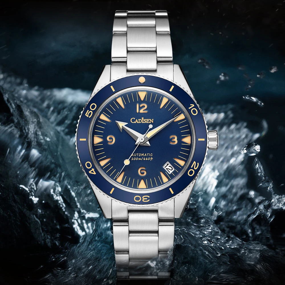 

Мужские водонепроницаемые часы с сапфировым стеклом, 38 мм, 2023 м