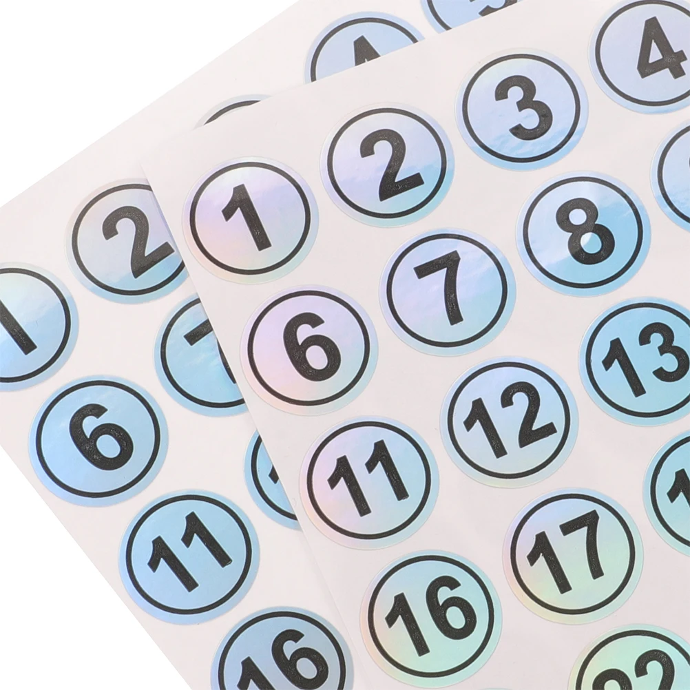 15 Sheets Waterproof Number Stickers Consecutive for Bottles Self adhesive Labels Removable Dot Pvc Office Labeling