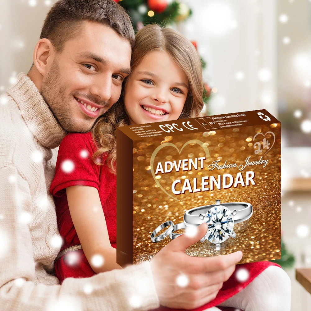 Jewelry Advent Calendar for Adults Women with Necklace Rings Earring Advent Calendar Jewelry Christmas Countdown Xmas Gift
