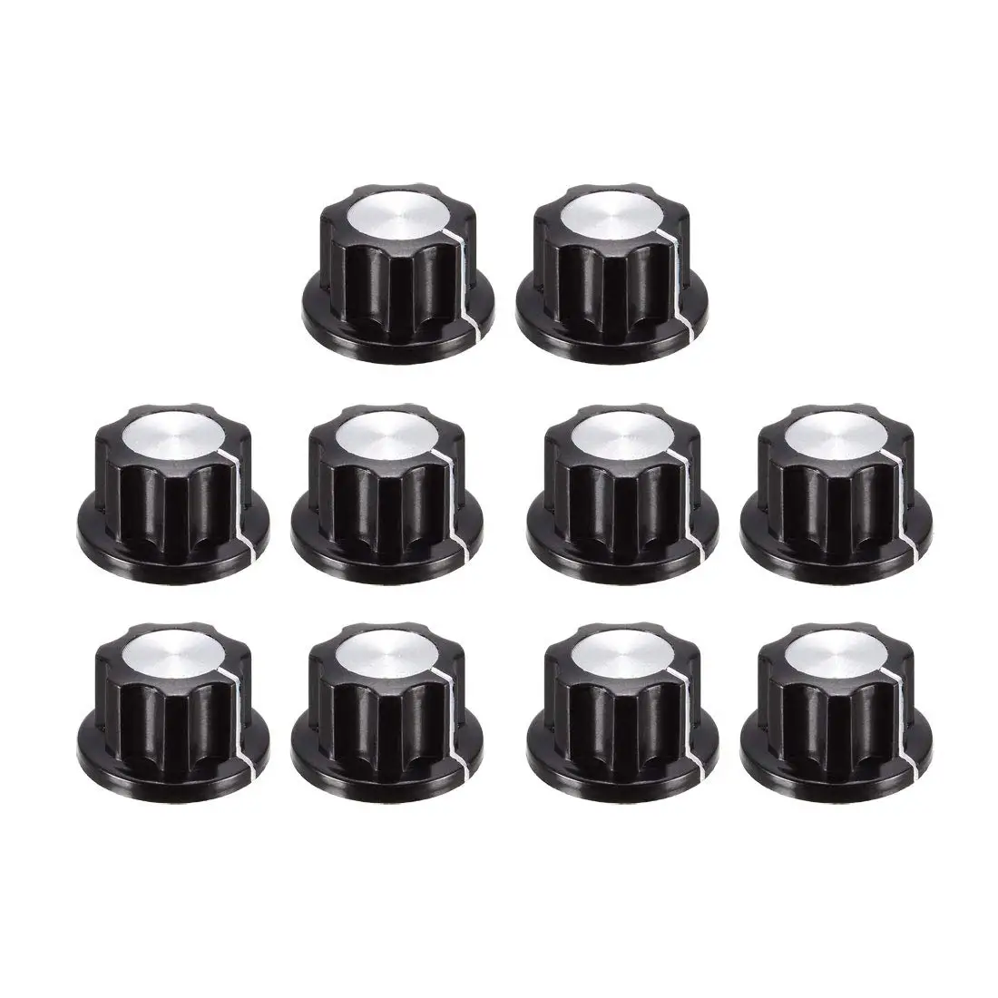 

10Pcs Speaker Control Knob Power Amplifier Knob Black 19mm Dia Rotary Knobs for 6mm Dia. Shaft Potentiometer with Set Screw