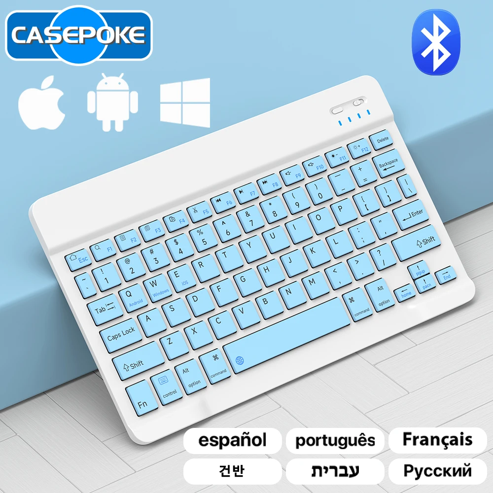 Teclado Bluetooth sem Fio para Ios Android Windows Apple Samsung Lenovo Xiaomi Tablet Telefone Ipad
