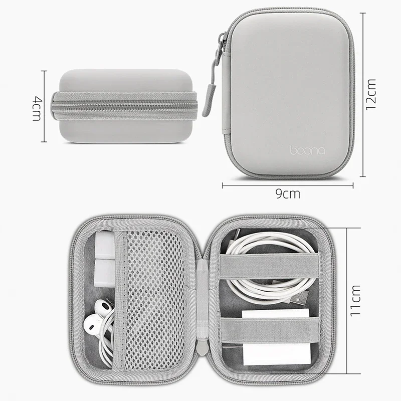 Portable Mini Hard Shell Digital Gadgets Storage Bag Artificial Leather Earphone Charger Case Data Cable U Disk Organizer - Image 5
