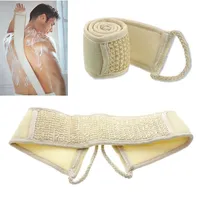 Bath Brush Massage Cleaning Bath Exfoliating Linen Back Strap Bath Shower Tool Body Scrubber Natural Loofah Shower Tool 1