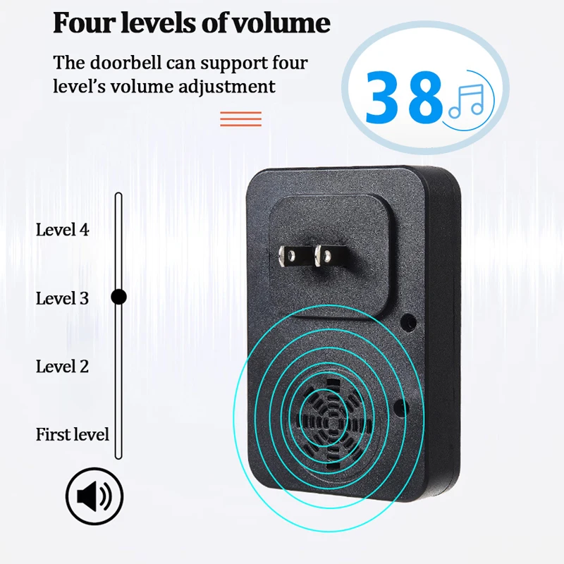Wireless Doorbell No Battery Self Powered Door bell Display