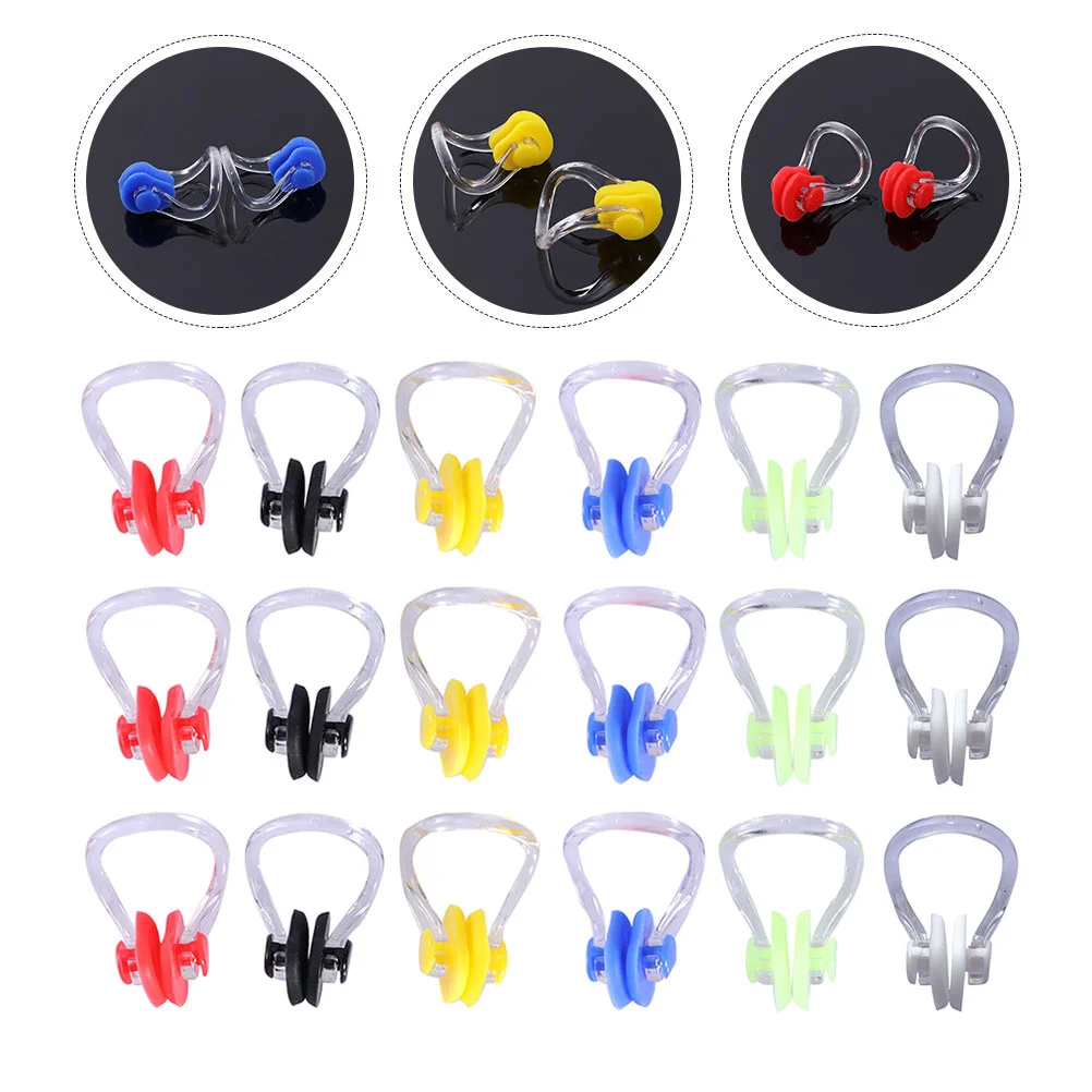 

20 Pcs Swimming Silicone Nose Clip Mixed Color Clips Soft Comfortable Pool Accessories Waterproof Silica Gel Protector