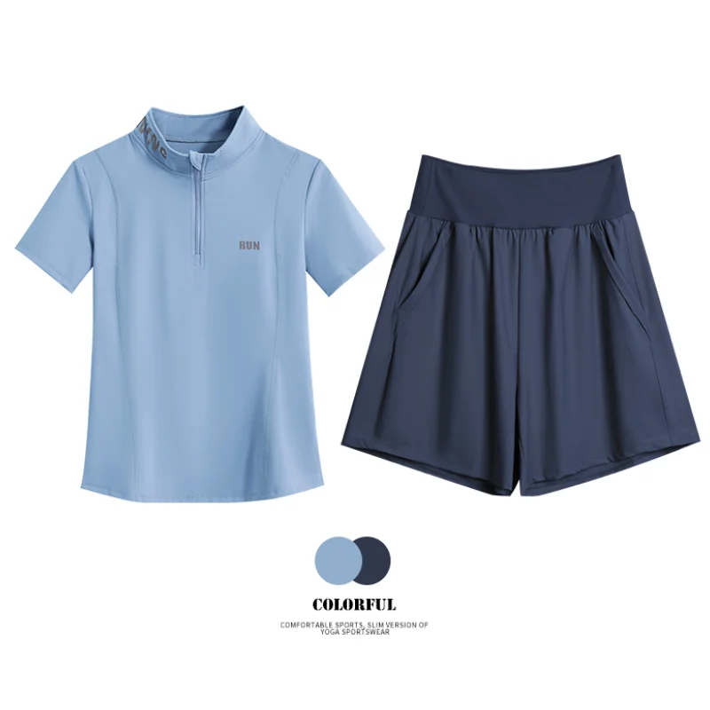 DRUR المرأة الصيف تشغيل مجموعة خفيفة الوزن تنفس فض...