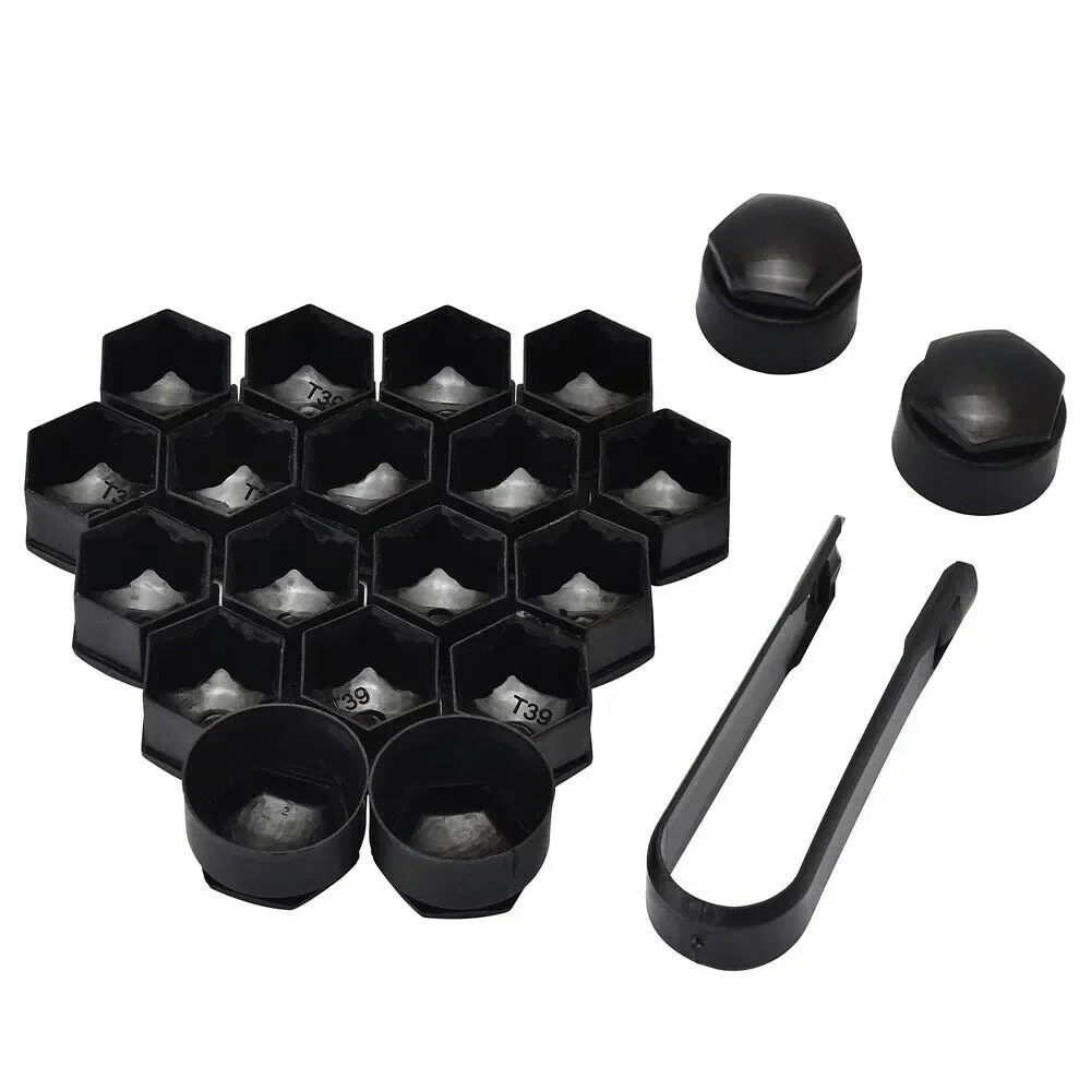 20pcs Nut Cap Gloss Black Alloy Wheel Nut Bolt Covers Cap Universal Set For Any Car ABS Plastic 22mm X 18mm Wear Parts wheel lug nut cover