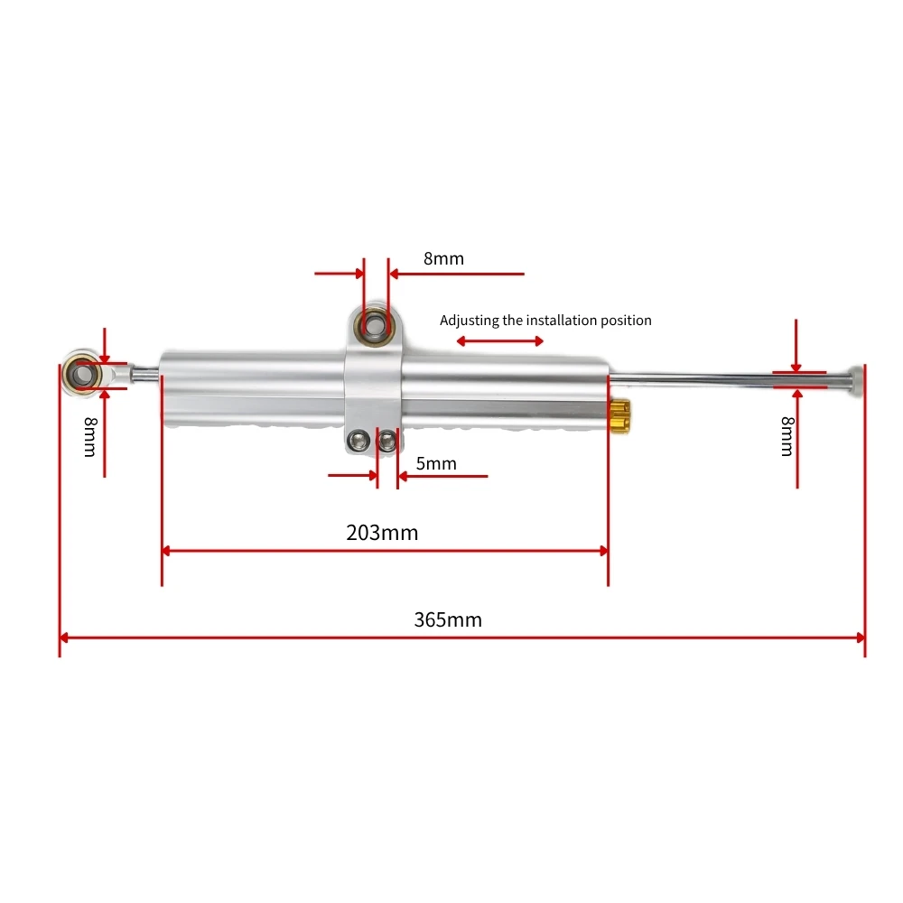 Amortiguadores de dirección de suspensión Ohlins para Yamaha YZF-R3 YZF-R6 TDR 250 CS3C CS5 SR1SR125 XJR1300 Kawasaki MT07 MTO9 ZX6R 260/365MM
