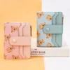 Women Short Wallets PU Leather Female Bifold Purses Cute Bear Card Holder Wallet for Girl Small Zipper Wallet with Coin Purse 3