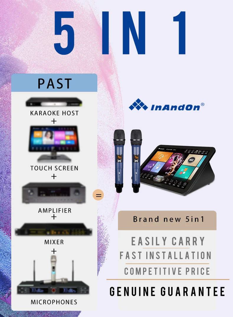 Karaoke System 15.6 5in1 New Design Touch Screen Mobile Phone Pick Songs Karaoke Player Machine