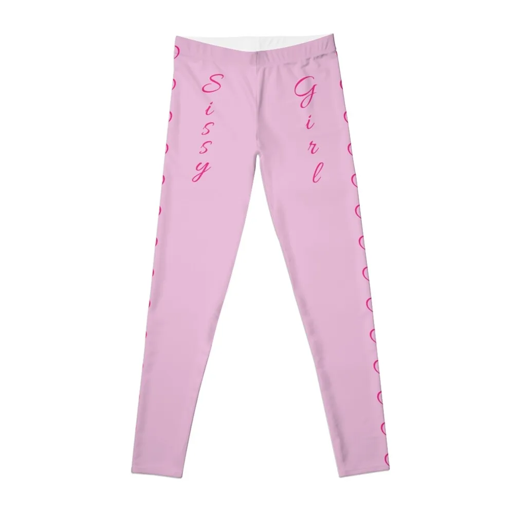 Sissy Girl Pink Hearts On Pink Leggings Abbigliamento Sportivo Per Palestra Pantaloni Da Jogging Collant Da Donna Leggings Da Donna Aderenti