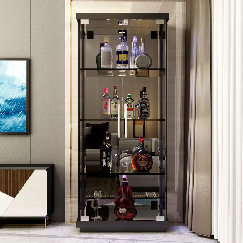High Quality Glass Wine Cabinet, Corner Cabinet, Display Solid Wood Home Simple and Modern Tableware Cabinet