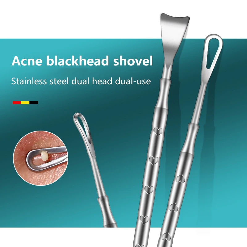 2 In 1 Pimple Popper Tool Blackhead Remover Acne Needle Removing Treatment Whitehead Popping Zit Nose Face Blemish Extractor blackhead remover acne remover