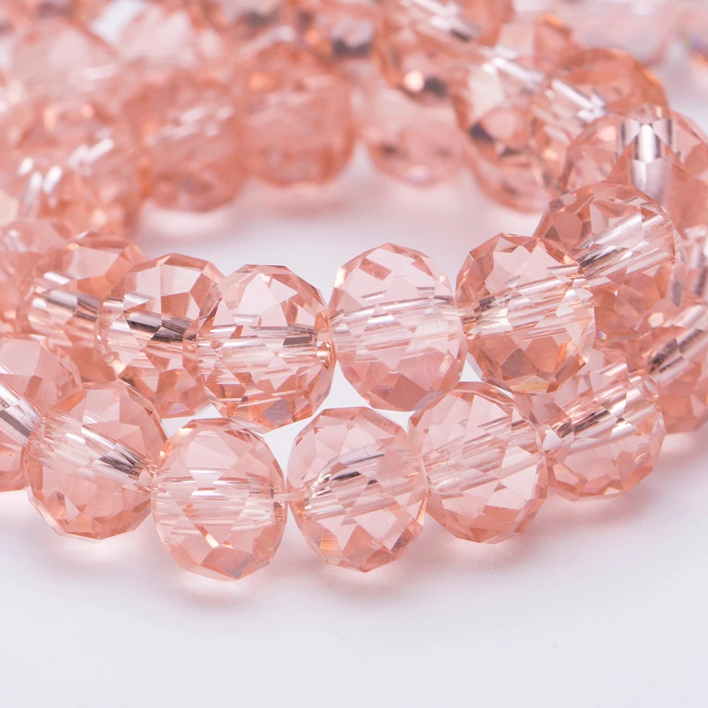 4 6 8MM Austria Flat Round Glass Faceted Bead For Bracelet Jewelry