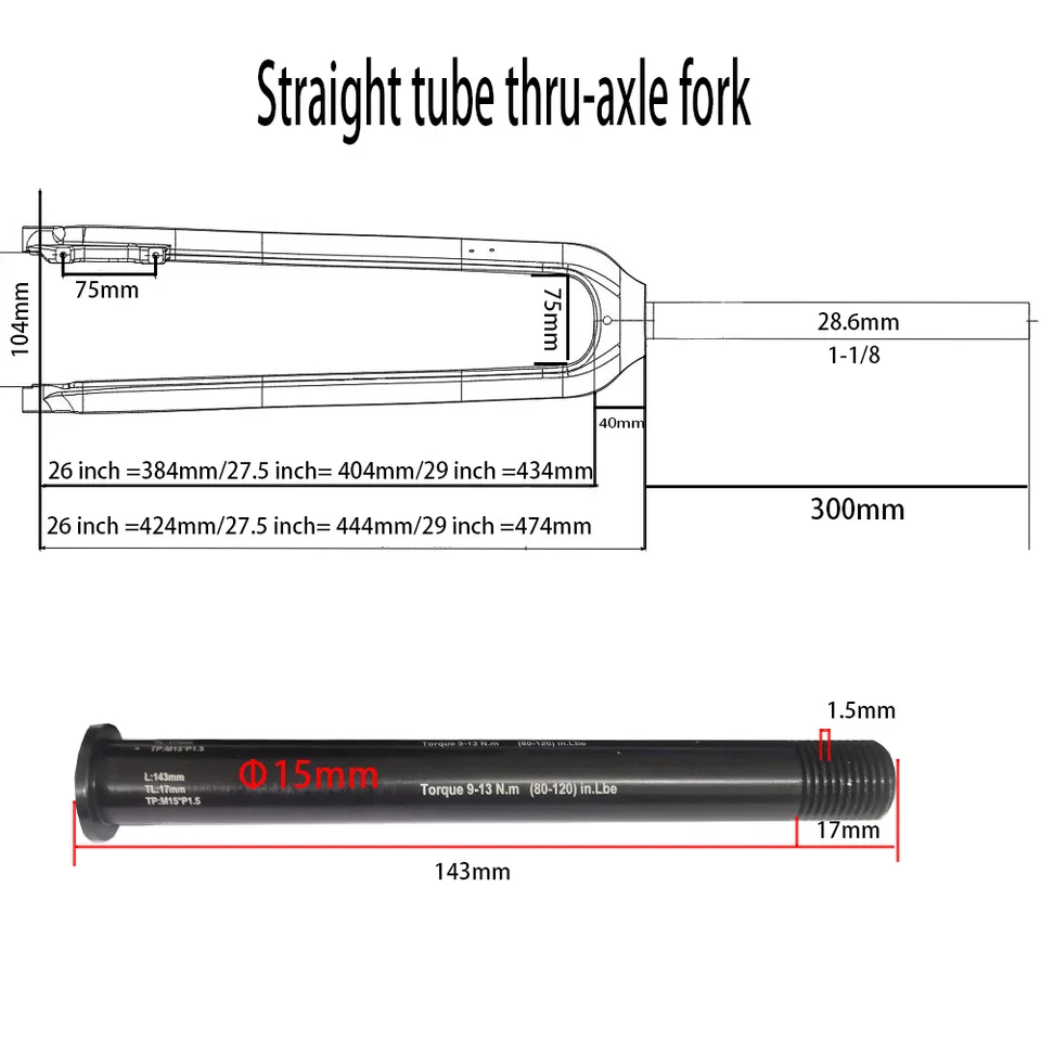 Mountainbike Stijve Vorken Koolstofvezel 26/27.5/29 Inch MTB Voorvork Schroefdraadloze Conische Buis 1-1/8 Schijfrem Doorgaande As 15x100mm Fiets Mountainbike Stijve Vorken Koolstofvezel 26/27.5/29 Inch MTB Voorvork Schroefdraadloze Conische Buis 1-1/8 Schijfrem Doorgaande As 15x100mm Fiets