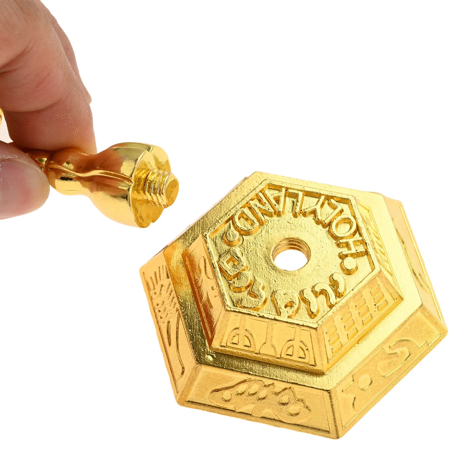 Small 7-Branch Candle Holder 113mm/4.13In Metal Golden Candles Cups Decor Shabbat Tabernacle Centerpiece Display Jewish Religion,candle holders