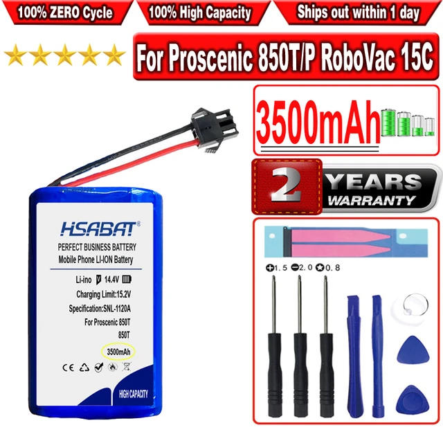 Batteria HSABAT 3500mAh per Proscenic 850 T/P per Ecovacs Deebot N79 n79S  DN622 ed Eufy