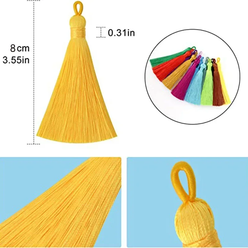 Polyester Silk Patterned Tassels Decoration Crafts DIY Jewelry Home Decoration Sewing Curtain Accessories 2-10Pcs 8cm tassel fringe tassel decoration tassel accessories tassel trim mini tassels