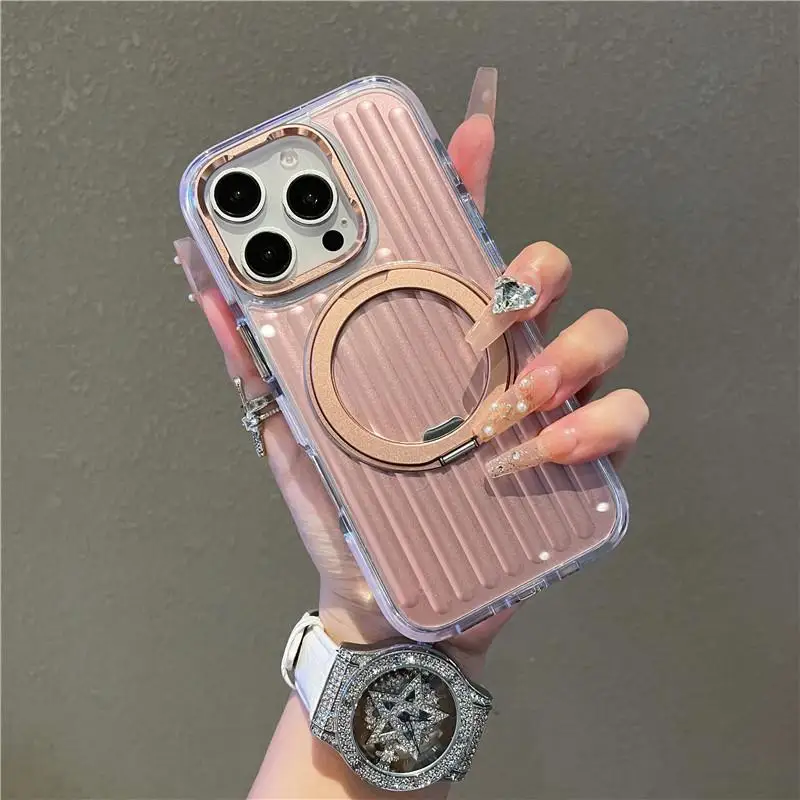 Magnetic Luggage Phone Case With Ring Kickstand For Iphone Pro Max_voghion.com