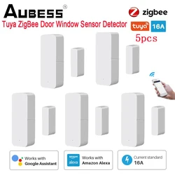 Tuya – capteur intelligent d'ouverture/fermeture de porte/fenêtre, alerte Zigbee, alarme de sécurité, compatible avec Alexa Google Home 