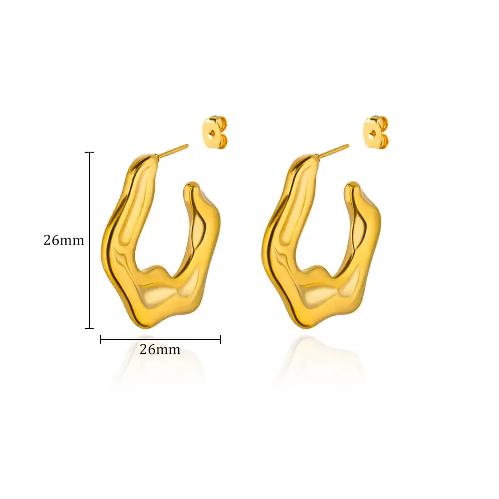 Stainless Steel Stud Earrings Geometric Wedding Jewelry