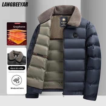 Chaqueta Parka de Invierno Hombre Premium con Tecnología de Calor de Grafeno | Cortavientos, Acolchada Burbujas Diamante