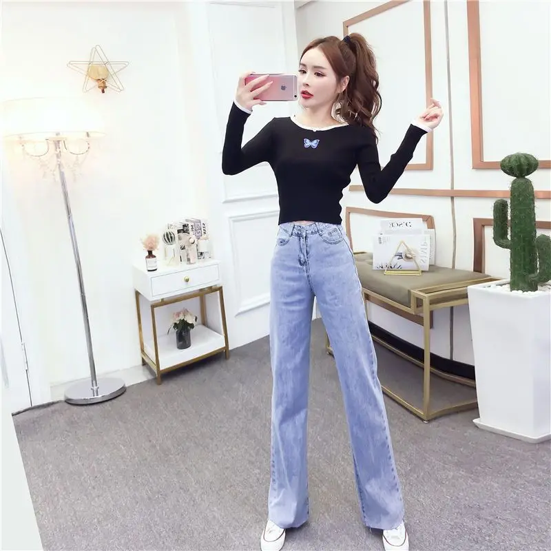 Jeans Set 2023 Spring/Summer New Women's Fashion Style Matching Loose and Slim Temperament Reducing Age Fashion Two Piece Set