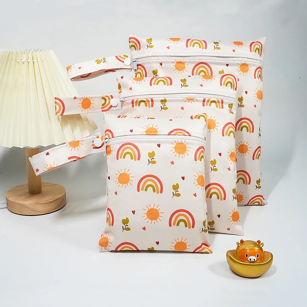 Pororo 3pcs Waterproof Polyester Diaper Bags Sanitary Pad Pouch Portable Wet Bags for Yoga Sports Swimsuit Storage - Image 2