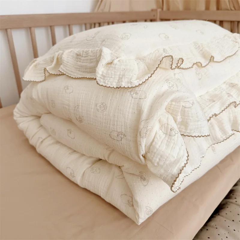 Cotton Muslin Duvet Cover Set Toddler Size and Twin Size with Pillowcases