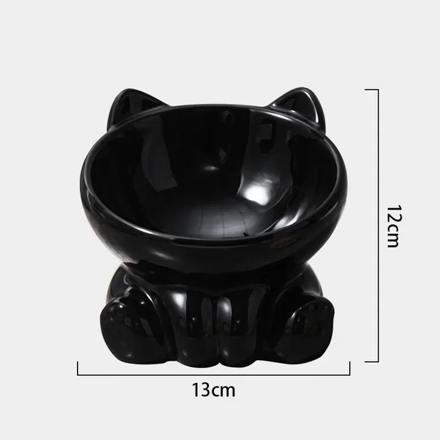 Cat Bowl Pet Accessories Ceramic Diagonal High Feet Cute Protection Cervical Spine Dog Bowl Drink Water Bowl Pet Supplies 6