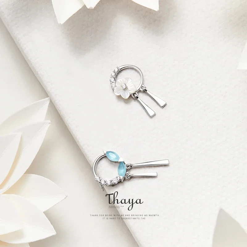 Thaya Original Design Flowers Leaf Tassels Women Earrings Romantic S925 Silver Earrings Stud For Girl Classic Party Fine Jewelry