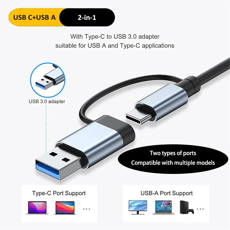 USB 8 in 1 HUB 3.0 USB C HUB Dock Station High Speed Transmission USB Splitter Type C To USB OTG Adapter Computer Accessories 3