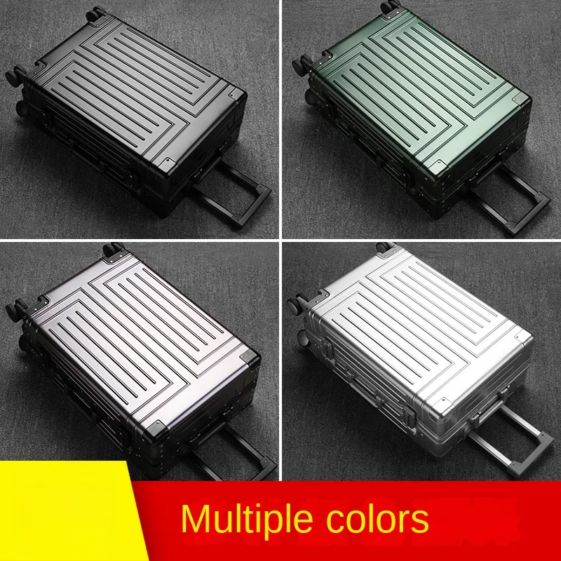 Suitcase New large size Magnalium luxury Luggage Aluminum Alloy Trolley Case Metal Aluminum Frame Travel Suitcase on wheels