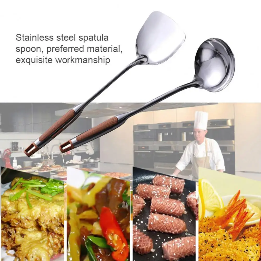 Useful Kitchen Tool Lightweight Spatula Shovel Turner Ladle Anti-corrosion Silver Kitchen Utensil for Dining Room