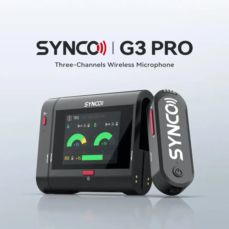 SYNCO-G3 pro-ワイヤレスマイク,タッチスクリーン,2.4GHz, 3