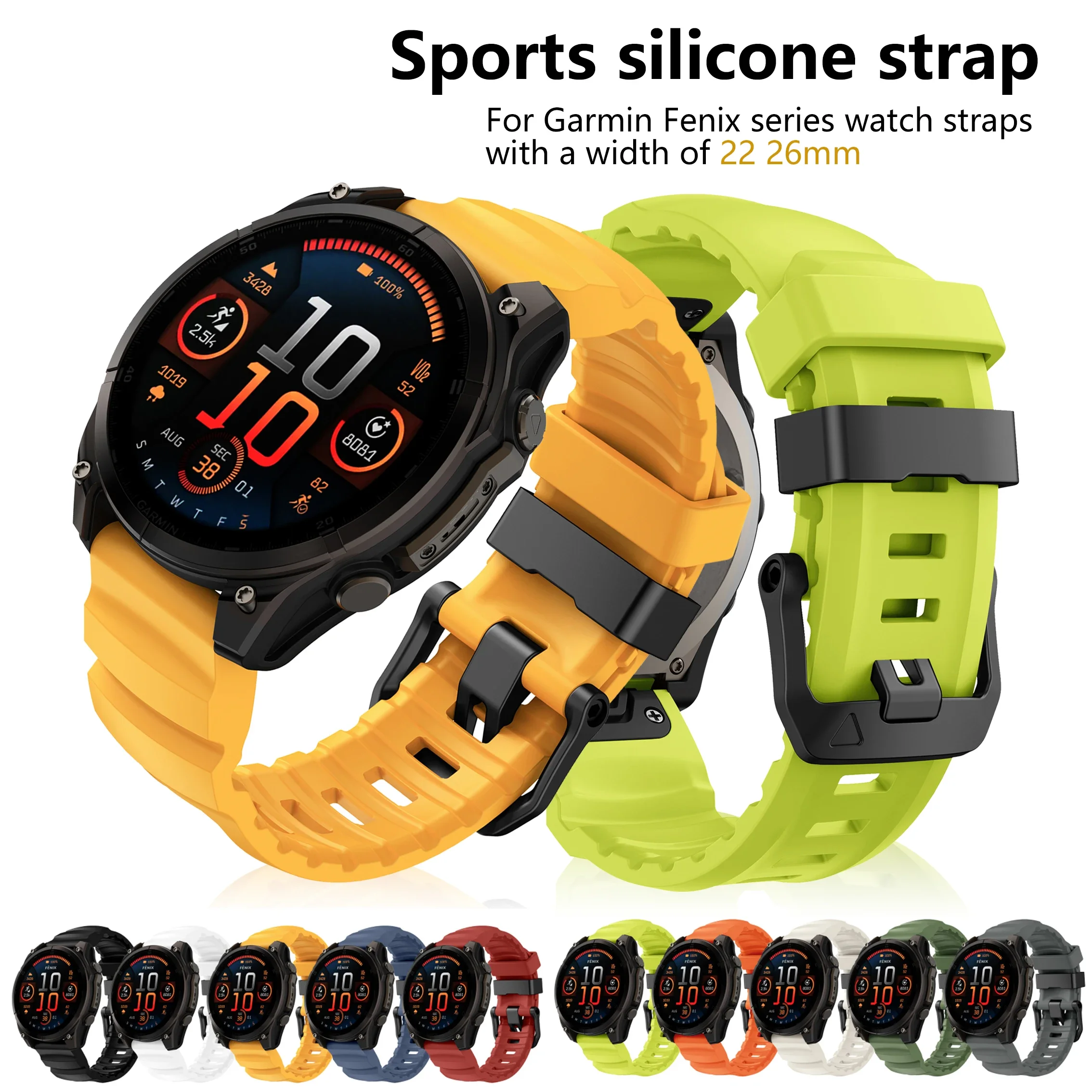 Flexible Soft Silicone Sport Strap for Men – 22mm/26mm, Premium Comfort and Durability