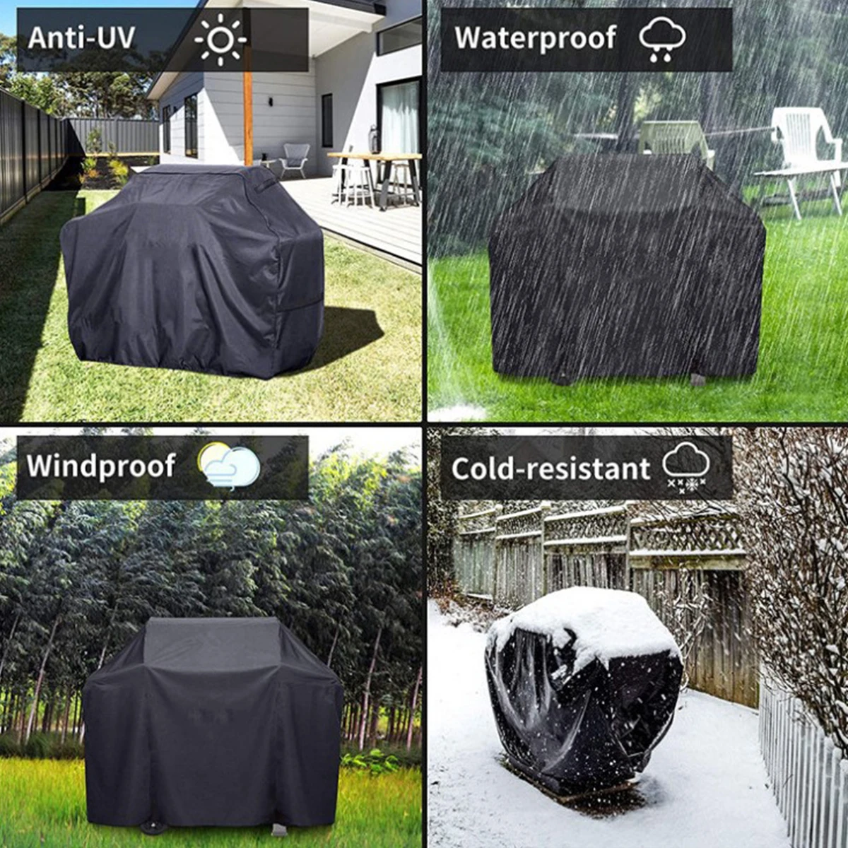 210D Oxford Cloth BBQ Grill Cover Dust Water-proof Rain Grill Cover Heavy-Duty Protective BBQ Grills Covers for Outdoor Barbecue