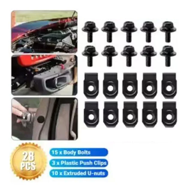 10Pc Car Splash Shield Body Bumper Fender Push Clip Engine Under Cover Push Retainer Fastener Rivet Clip 1x0.2in U-Nuts Clip Kit 2
